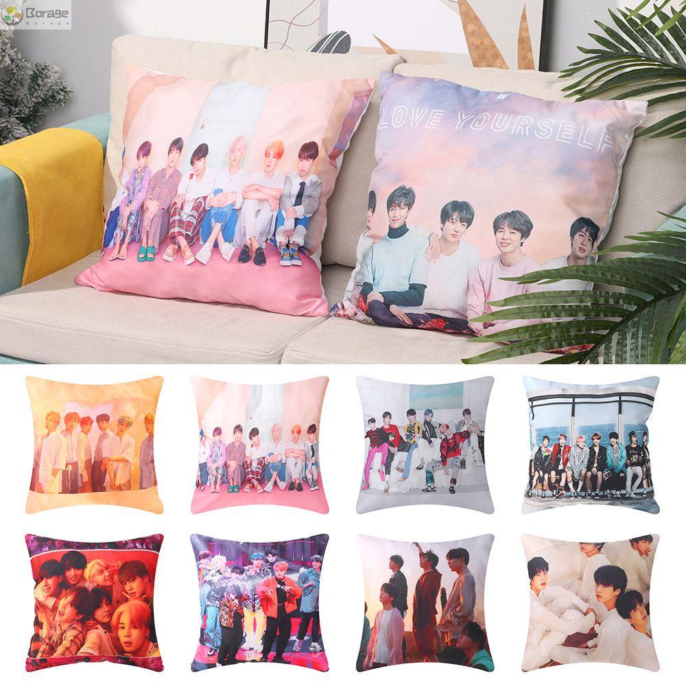Vỏ Gối Vuông In Hình Nhóm Nhạc Bts 45x45cm