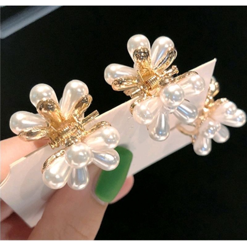 Kẹp Tóc càng cua Mini Đính Ngọc Trai nhân tạo Xinh Xắn Phong Cách Hàn Quốc Lh0917399527