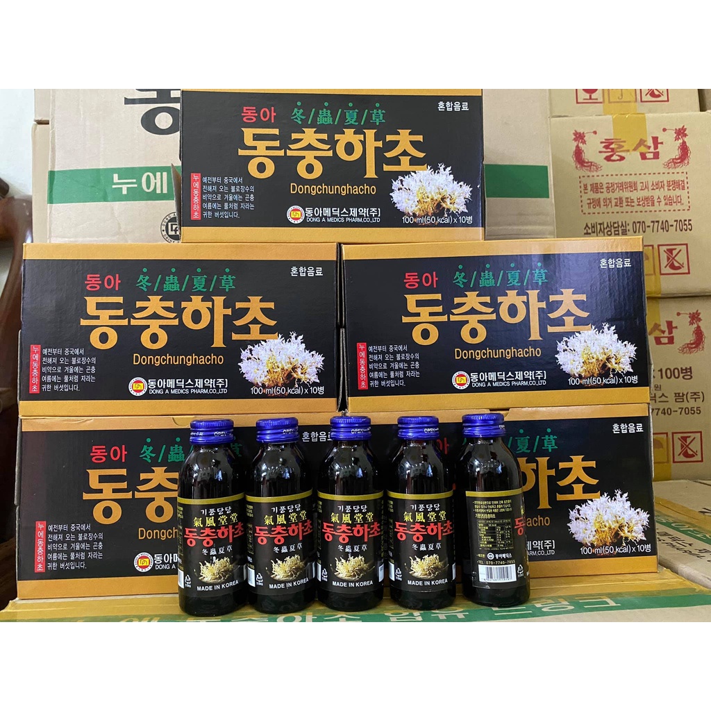 Nước Đông Trùng Hạ Thảo Hàn Quốc - Hộp 10 Chai x 100ml - Chính Hãng