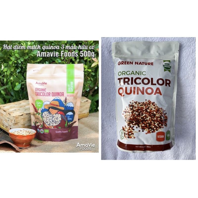 Quinoa 3 màu / Quinoa trắng (diêm mạch) hữu cơ Green Nature 100g