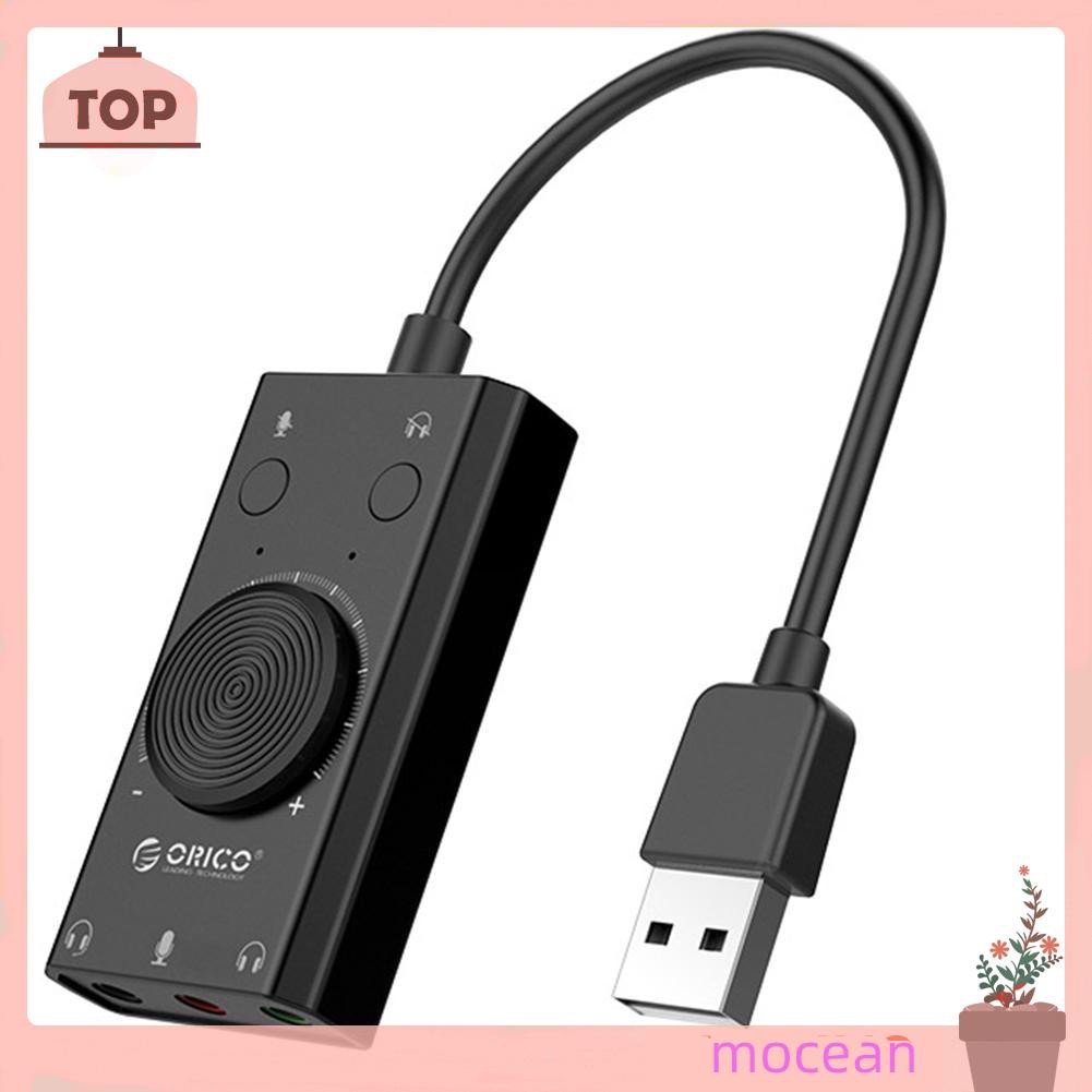 Mocean ORICO SC2 External USB Sound Card Volume Adjustable Audio Card Adapter PC