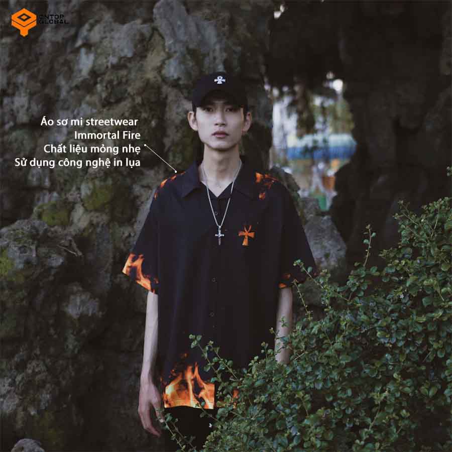Áo sơ mi unisex Immortal Fire local brand ONTOP | BigBuy360 - bigbuy360.vn