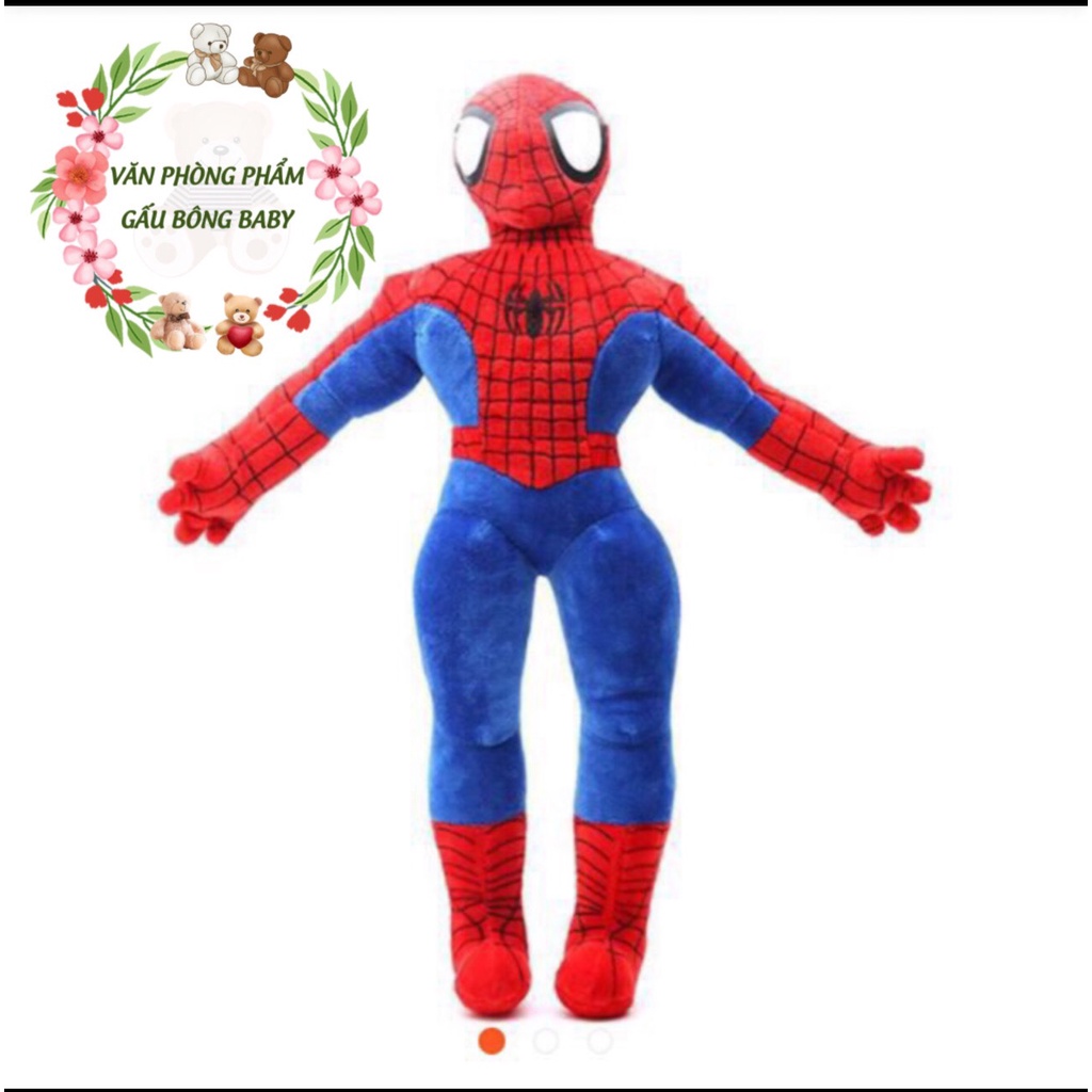 Thú bông Siêu nhân người nhện Spider Man to 100cm - Gấu bông, gối ôm người nhện nhồi bông siêu anh hùng vải nhung xịn xò