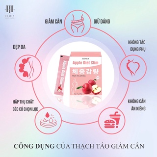 Thạch táo giảm cân Hemia Hàn Quốc, giữ dáng, đẹp da, giảm cân, giảm béo, an toàn, không cần ăn kiêng