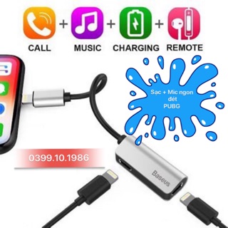 Jack chia 2 cổng Lightning chính hãng Baseus ( Vừa sạc vừa tai nghe )