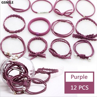 Set 12 dây cột tóc co giãn thiết kế dễ thương