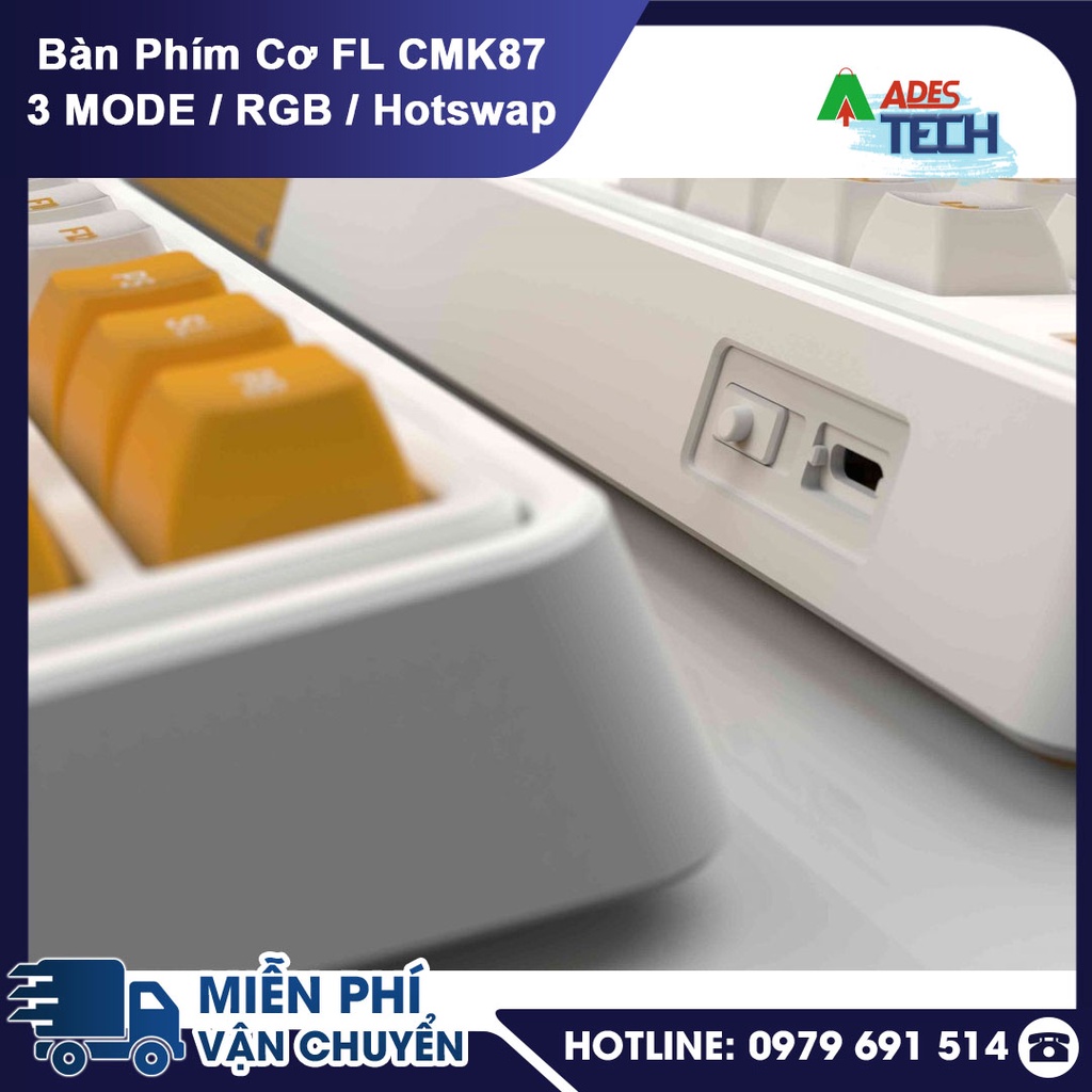 ✔️Bàn Phím Cơ FLEsport CMK87 3 MODE / RGB / Hotswap ✔️ Bàn phím cơ không dây ✔️Bảo hành 12 tháng