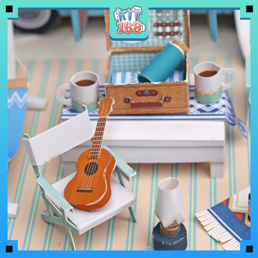 Mô hình giấy kiến trúc Xe du lịch cắm trại