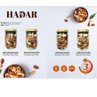 Socola Hạnh nhân Hadar 450g