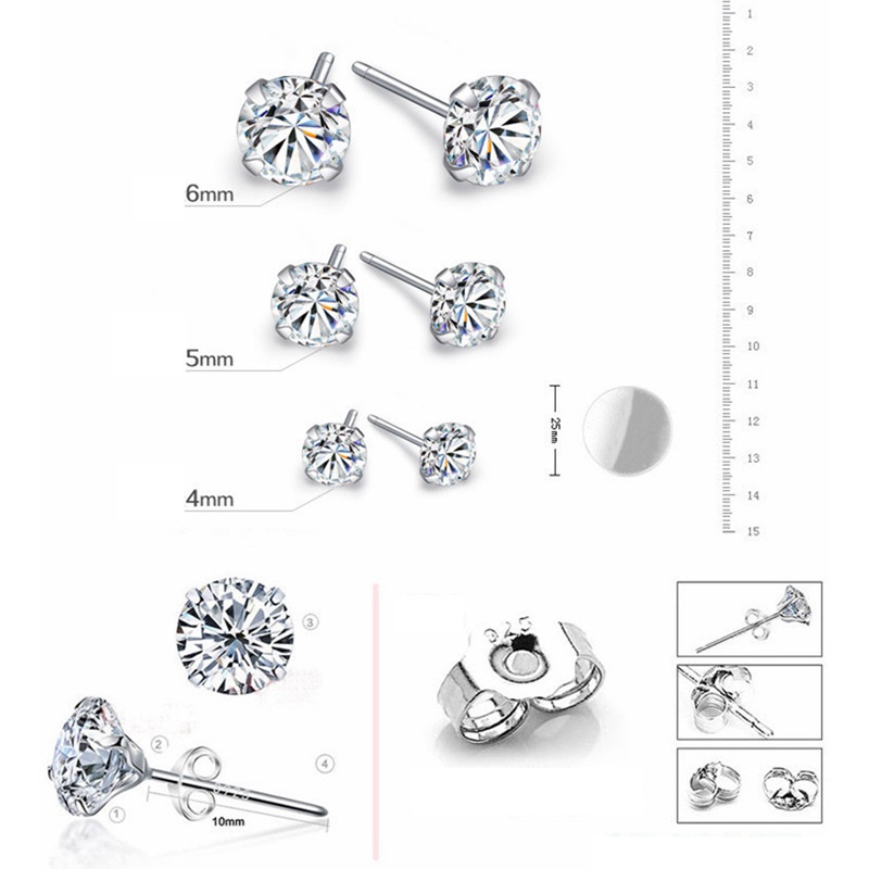 Đôi khuyên tai bạc 925 đính đá zircon sang trọng cho nữ