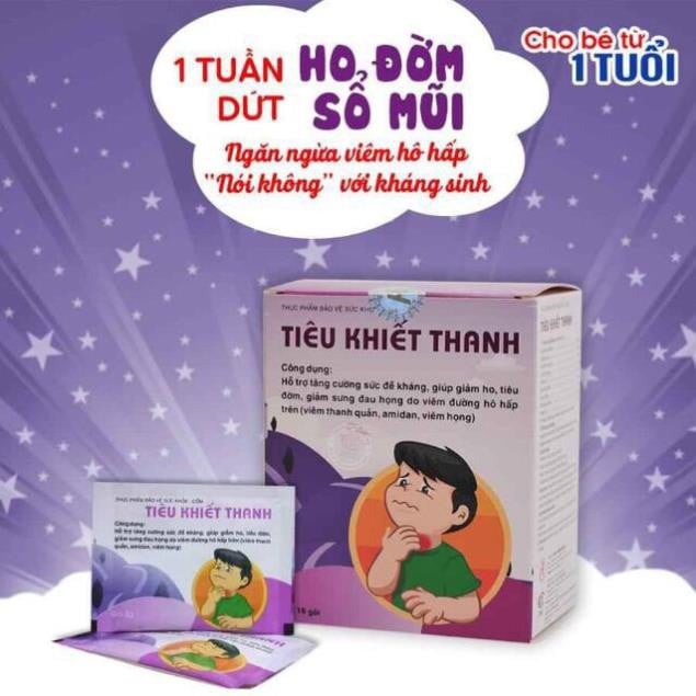 (CHÍNH HÃNG ) Cốm Tiêu Khiết Thanh - Ngăn ngừa và làm giảm triệu chứng viêm đường hô hấp (Hộp 15 gói)
