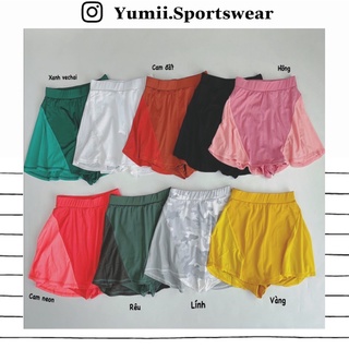 [ Yumii ]Quần Short Thể Thao Tập Gym Yoga Nữ - Váy Ngắn Thể Thao Dáng Tennis Có Quần Trong, Váy Ngoài Lưới Mè