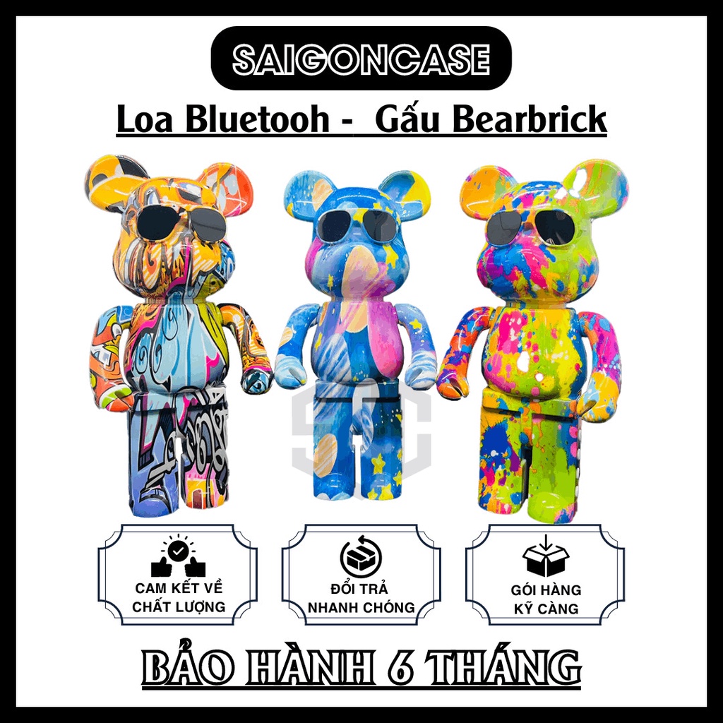 Loa Bluetooth Gấu Bearbrick Nghe Nhạc cực hay, Loa bluetooth Gấu Mini B5 Màu Sắc Sang Chảnh Mẫu Mới 2022 mã LOA444