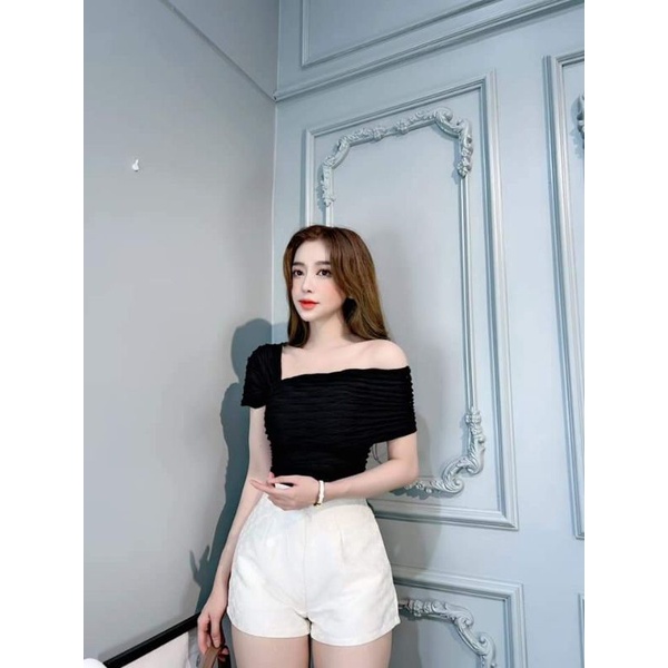 Áo trễ vai lệch bên xốp sóng | BigBuy360 - bigbuy360.vn