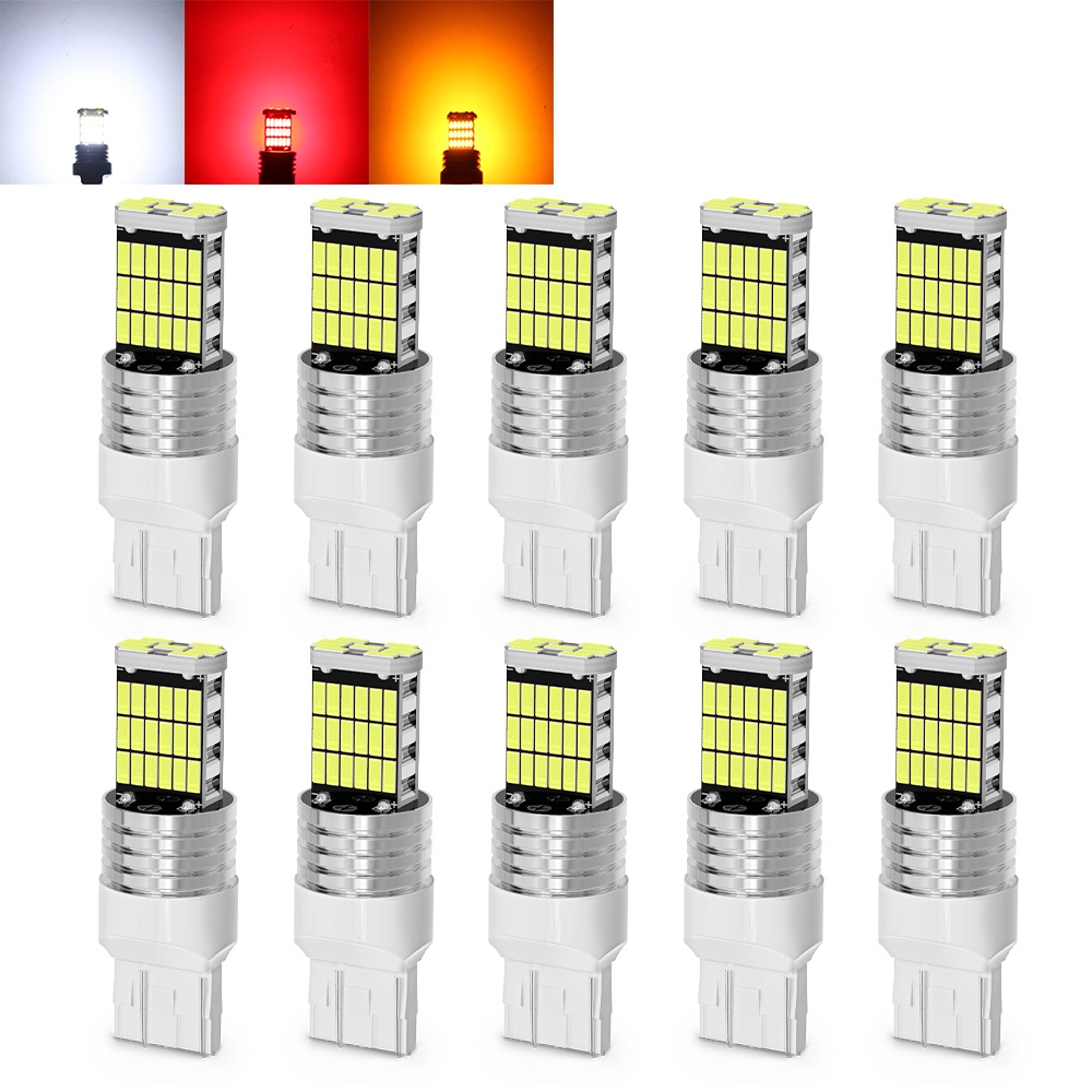 Đèn LED ô tô Canbus mới 45 chiếc 4014SMD 1156 BA15S BAU15S 1157BAY15D 7443 3157 Dành cho đèn đuôi tự động Bóng đèn DRL Diode 12V màu đỏ