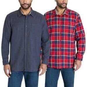 SET 2 ÁO SƠMI NAM LEE - Lee Men's Stretch Flannel Shirts 2-Pack