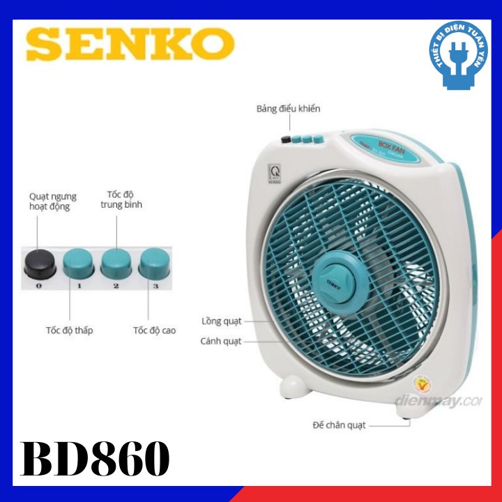 FREE SHIP  Quạt Hộp B3 SENKO BD1012 (ngã tự động tắt) BH 2 Năm