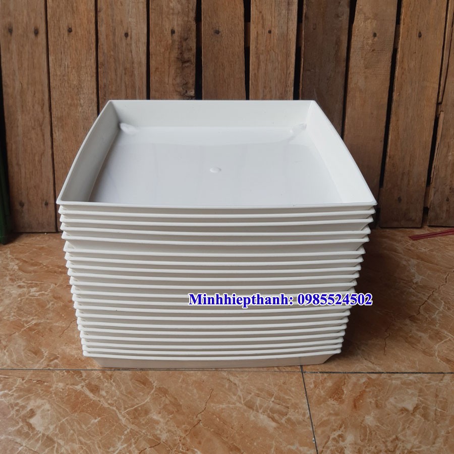 Combo 20 đĩa lót chậu nhựa vuông trồng cây v32 đường kính 31cm (đế lót chậu nhựa)