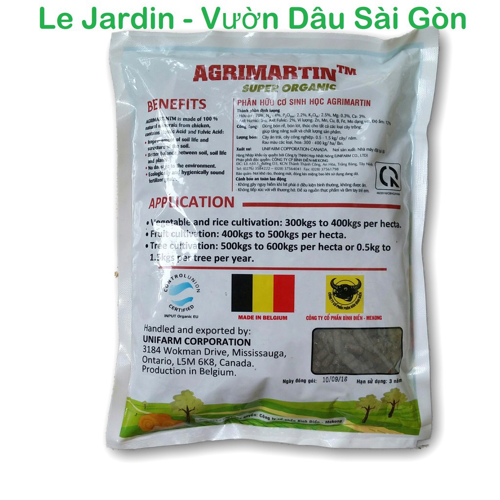 Bán Phân Hữu Cơ Viên Nén Cao Cấp - Agrimartin loại 1Kg  hàng chuẩn, nhập khẩu và phân phối.