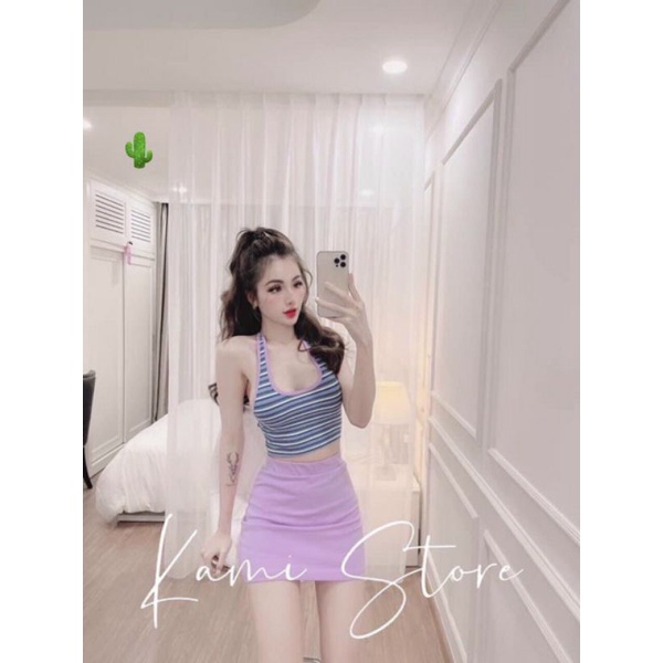 Set áo cổ yếm váy a siêu xinh