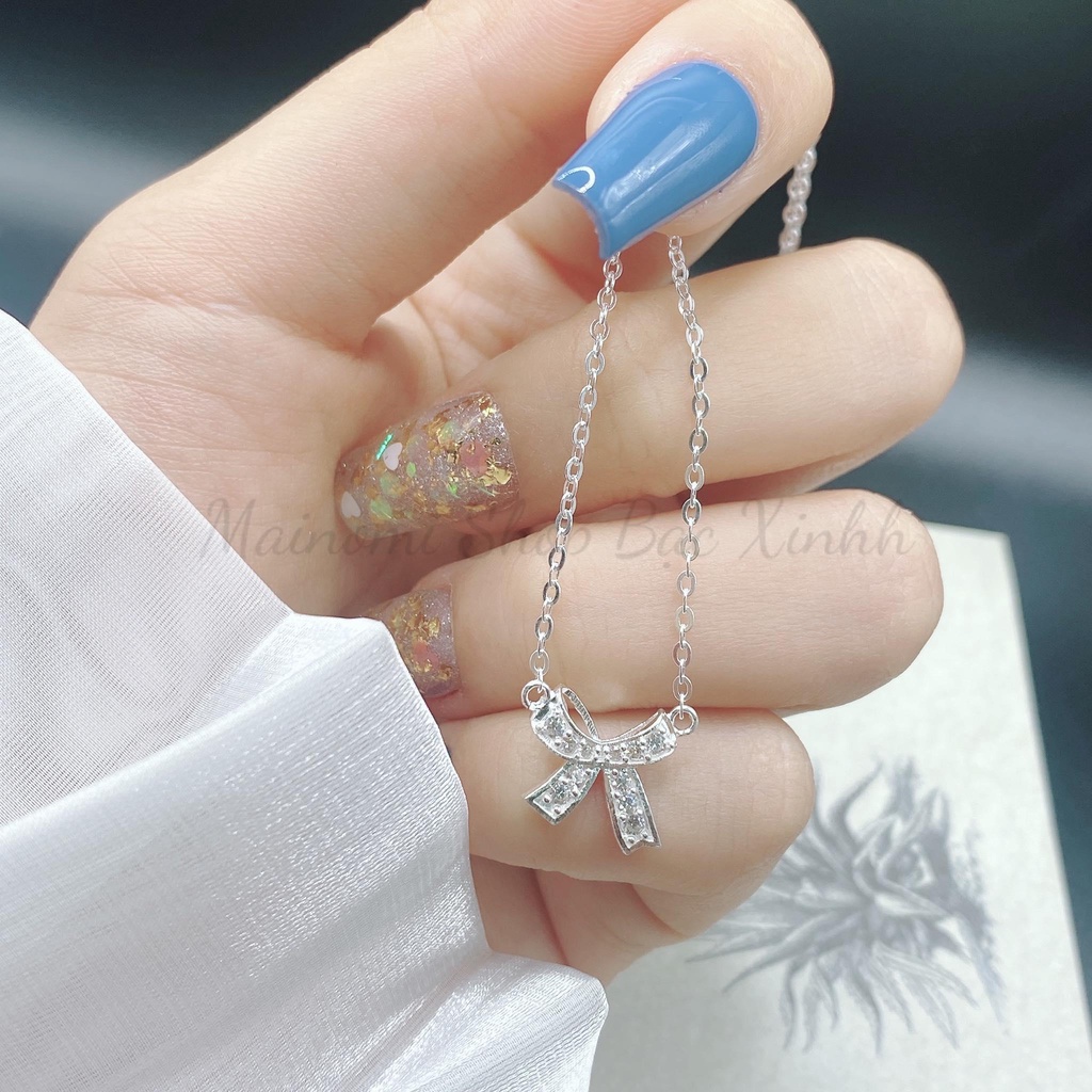 Dây chuyền nơ NT MAINOMJ xinh xắn bạc ta nhẹ nhàng độc đáo
