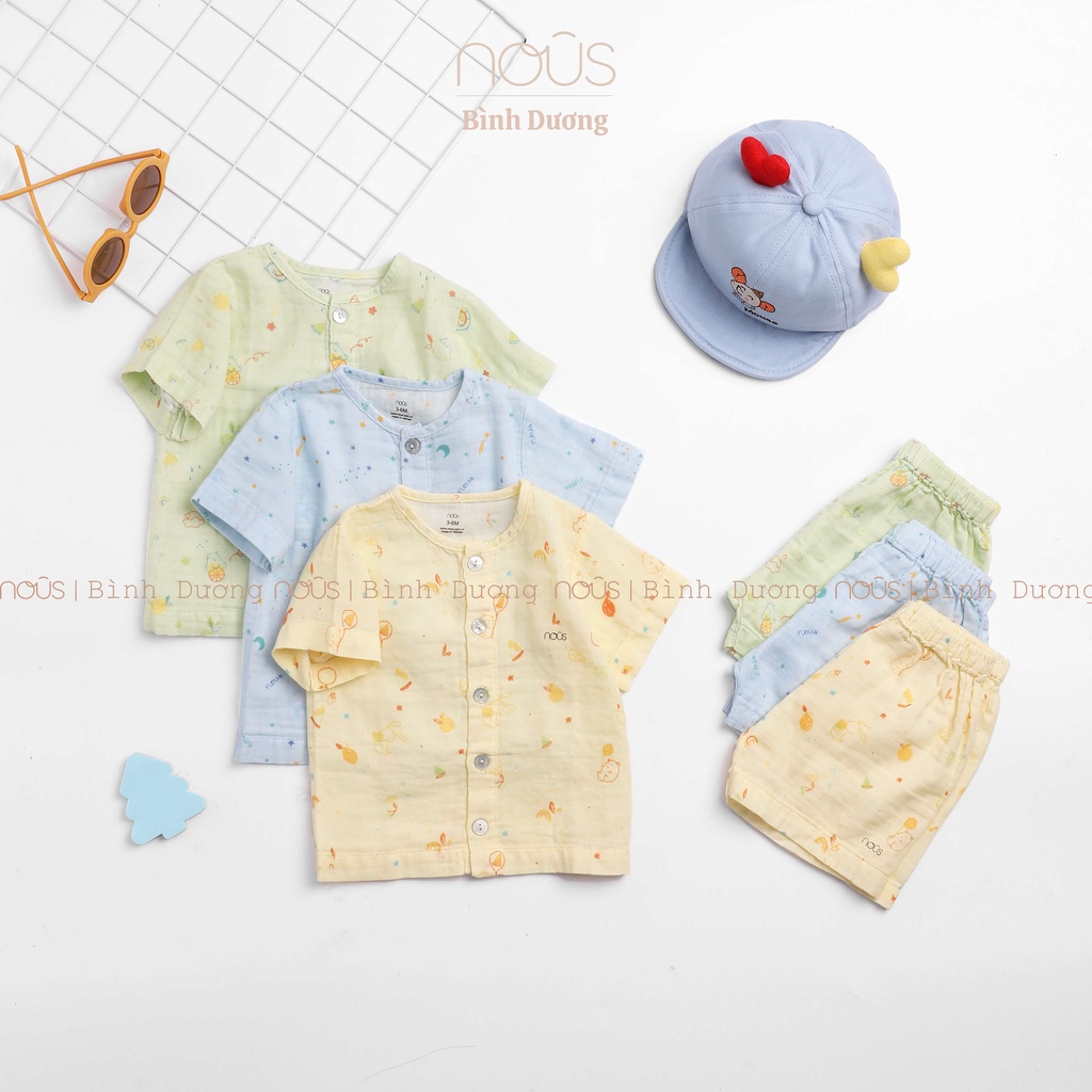 Bộ quần áo trẻ em cộc Nu Xô thoáng khí, mềm mát, đủ màu Nous Bình Dương - Bipbipstore