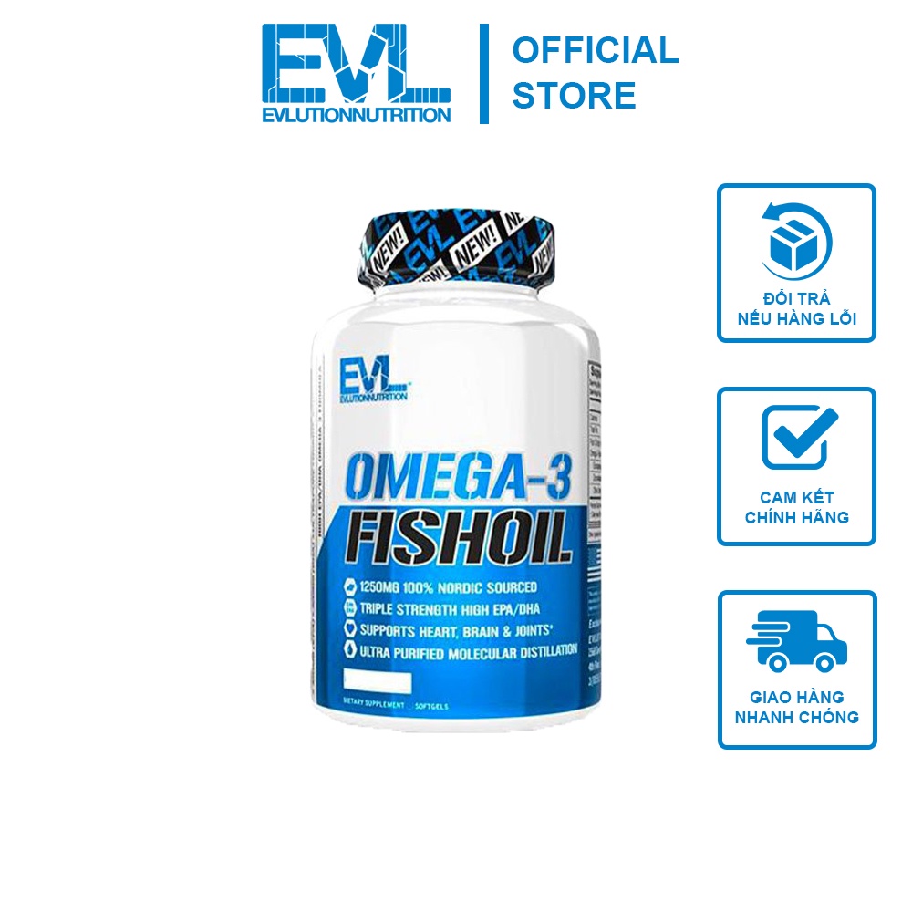 Viên Uống Hỗ Trợ Tăng Cường Trí Nhớ Và Sức Khỏe Tim Mạch Omega 3 EVL Evlution Fish Oil Từ Mỹ