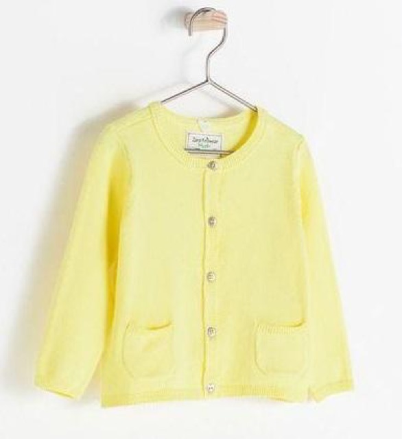 Áo khoác cardigan Zara len mỏng cho bé 3/6m - 3/4y