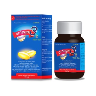 Dầu Cá Omega 3 Vinh Gia lọ 100v Bổ sung DHA , EPA hỗ trợ phát triển não bộ , sáng mắt , tốt cho tin mạch
