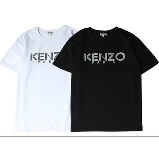 Áo thun cotton tay ngắn in chữ Kenzo trẻ trung hợp thời trang cho nam nữ