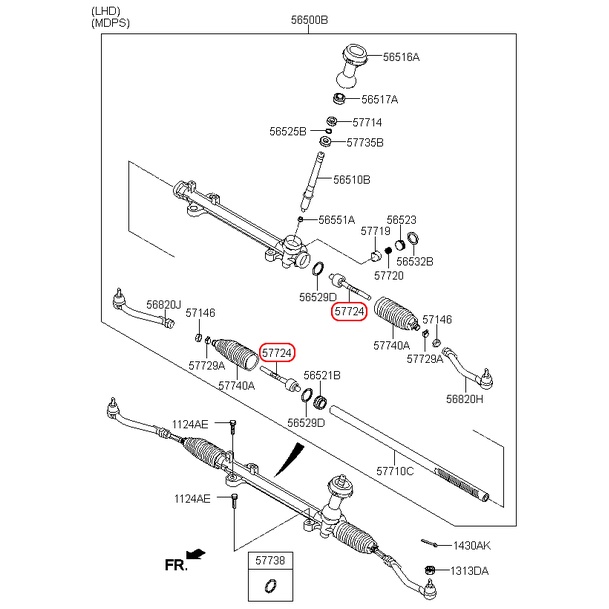 Rotuyn lái trong Hyundai Santafe,Rô tuyn lái trong Hyundai Santafe,Phụ tùng Hyundai Santafe -Hàng chính hãng CTR Hàn