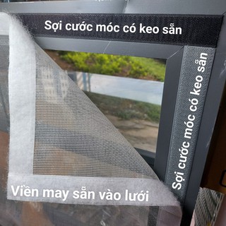 Lưới chống muỗi, có viền may sẵn và keo dán sẵn. sợi thủy tinh chống mục - mưa - nắng. dày phẳng