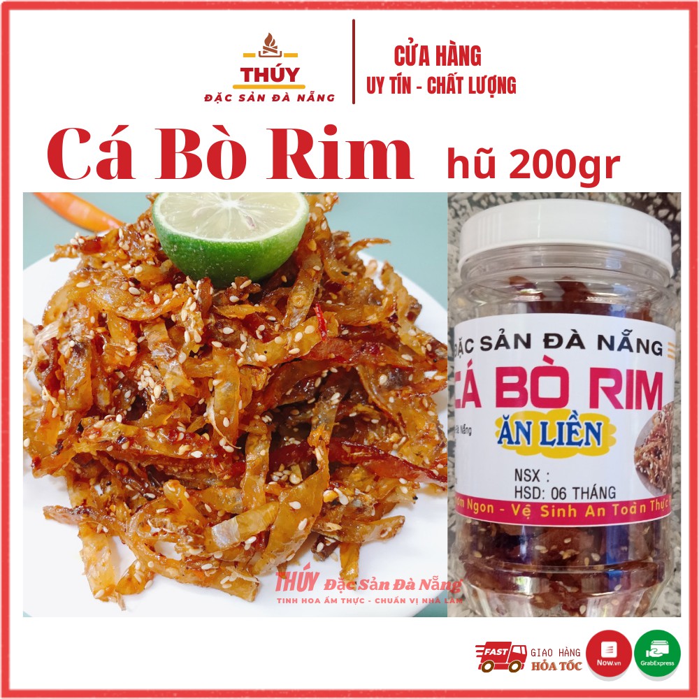 CÁ BÒ RIM - ĐẶC SẢN ĐÀ NẴNG -  HŨ 200GR - Cá Bò Sợi Rim Mè -  Cá Bò Rim TẨM VỪNG đà nẵng