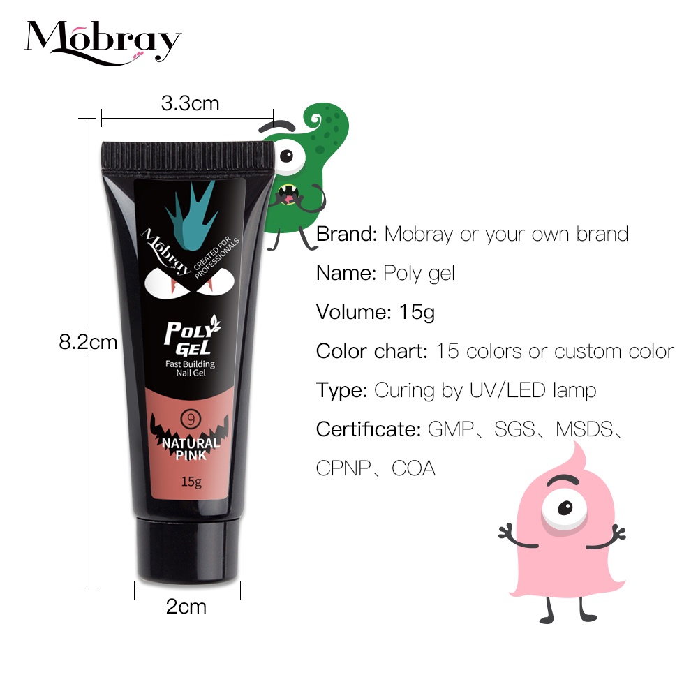 GEEYGEL Công ty Poly Gel Acroleil Art UV Builder Gel Nail Màu móng tay Ba Lan Đuôi Dấu xóa tứ phân 15ml