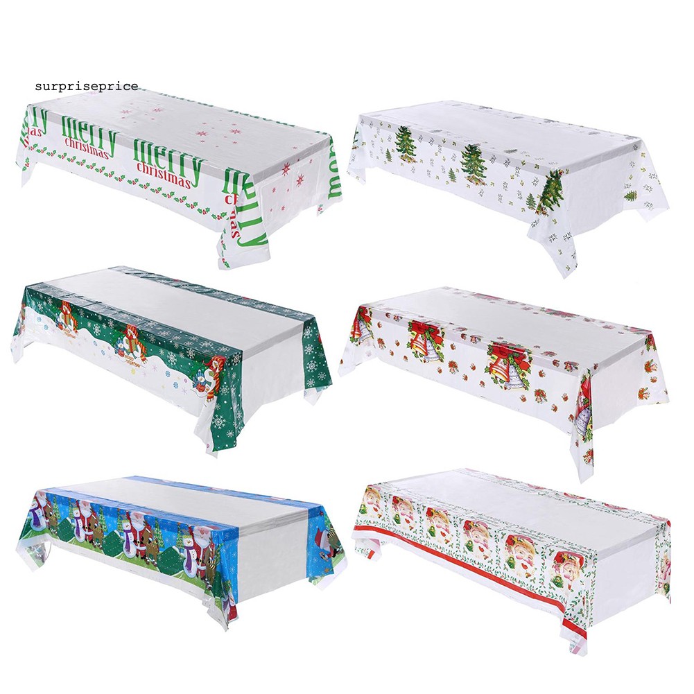 Khăn trải bàn chống thấm nước in hình chủ đề Giáng Sinh kích thước 110x180cm