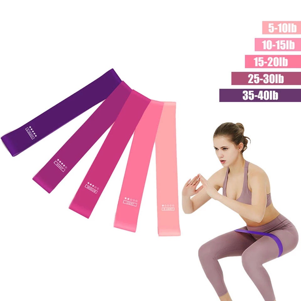 Dây Cao Su Kháng Lực 5 Cấp Độ Co Giãn Dùng Tập Thể Hình