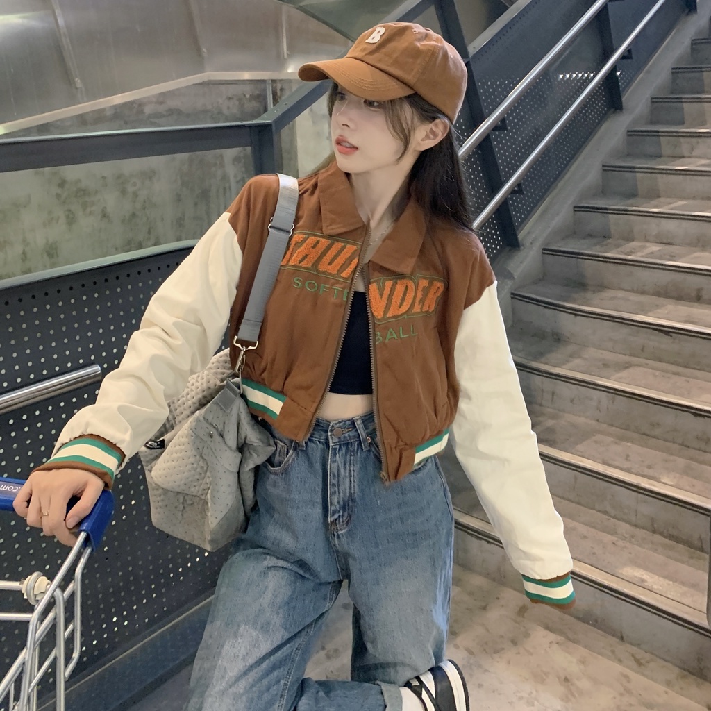 Áo khoác SUXI tay dài dáng rộng thời trang vintage dành cho nữ