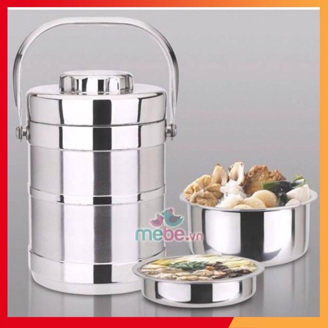 [HÀNG LOẠI 1] CẶP LỒNG INOX GIỮ NHIỆT 3 TẦNG 1L4 PHONG CÁCH HÀN QUỐC