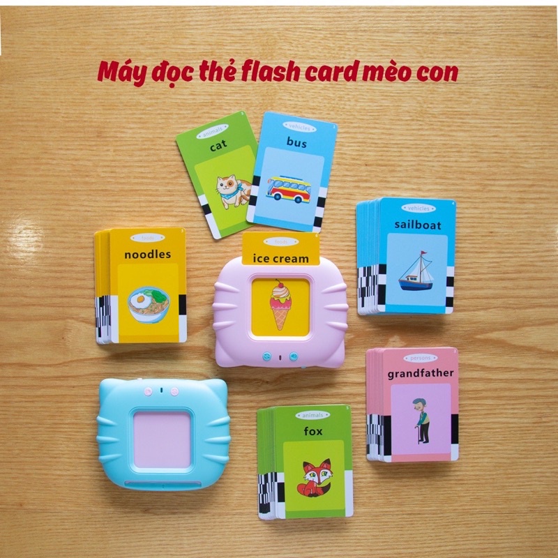 [HOT 2022] Máy đọc thẻ flashcard Tiếng Anh 224 từ vựng không sóng điện từ giúp bé giỏi tiếng anh