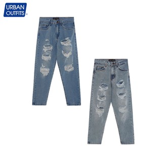 Quần Jean Nữ Rách URBAN OUTFITS Ống Suông Bụi QJR01 Hàn Quốc Outfit Big Size 70kg 100% Cotton Cao Cấp Rẻ Đẹp