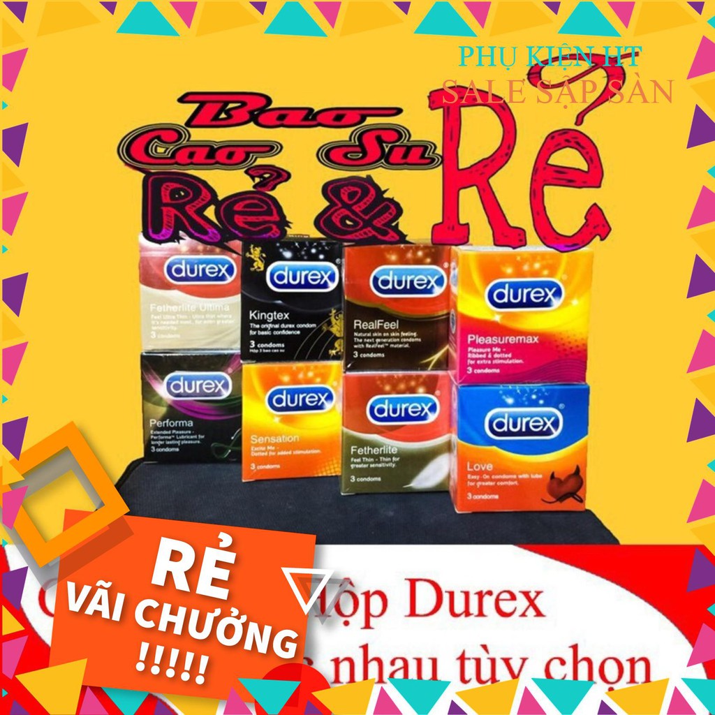 [ GIÁ SỈ ] Combo 8 hộp Bao cao su Durex 24bcs tặng 1 hộp Durex invisible 3bcs