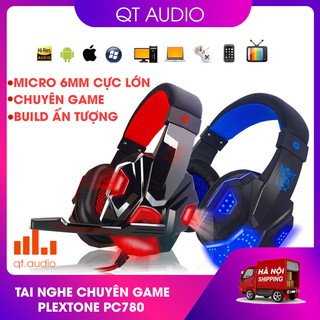 Tai nghe headphone chuyên game plextone PC780, Đèn màu rực rỡ, Có mic đàm thoại