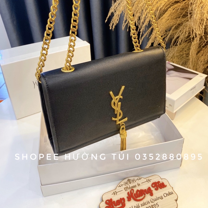Túi chữ Y tua rua sale không hộp da trơn super