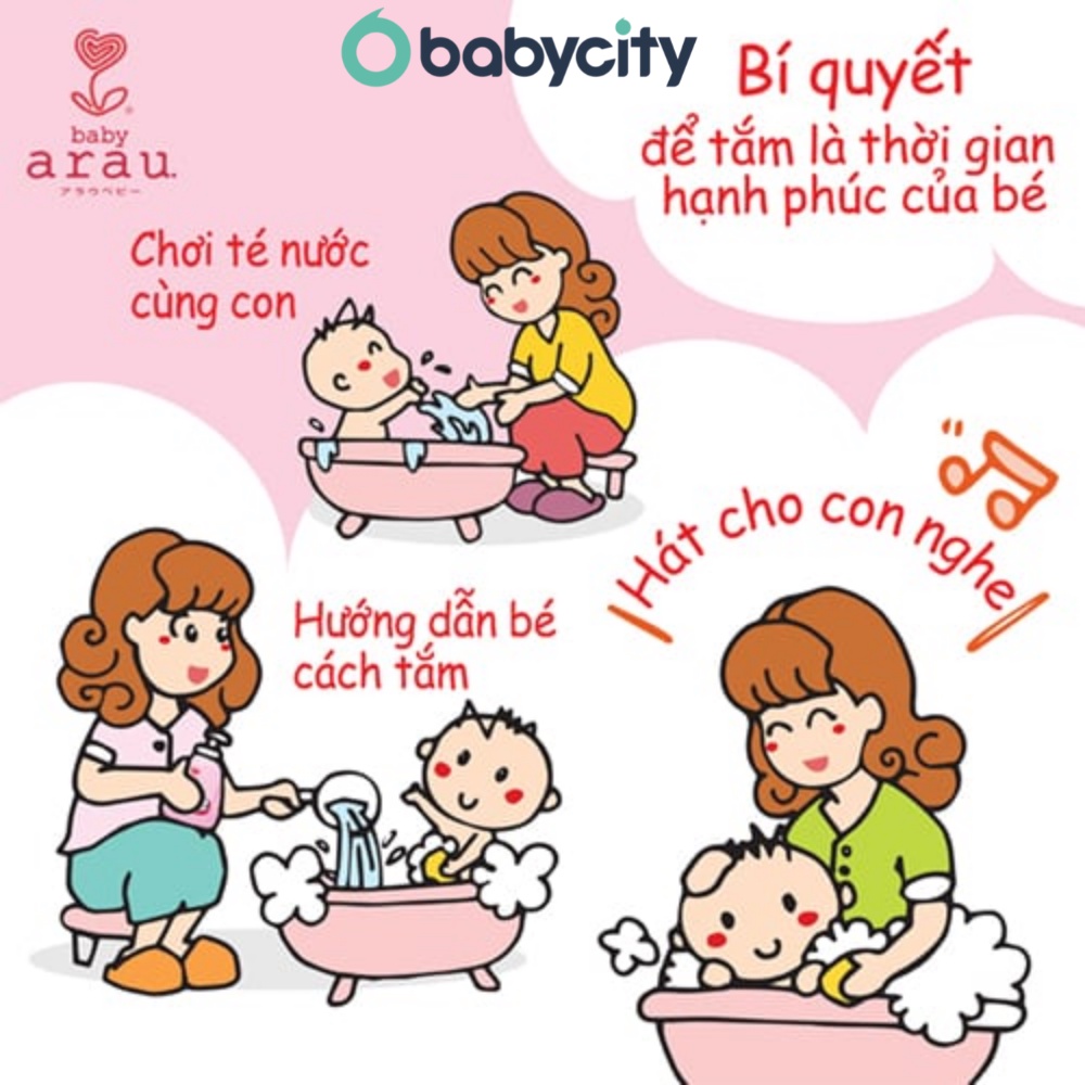 Sữa tắm gội thảo mộc cao cấp cho trẻ em Arau Baby chai 450ml, túi 400ml hàng nội địa Nhật