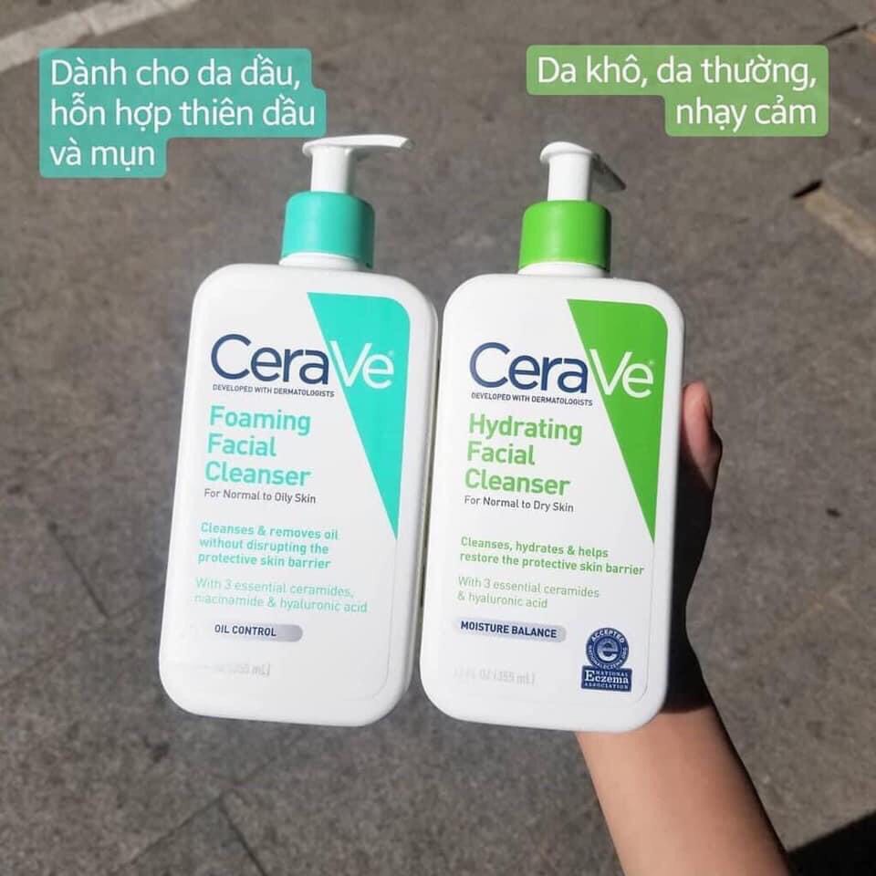 Sữa rửa mặt Cerave dành cho da dầu,hỗn hợp thiên dầu mụn 473ml.Đủ bill