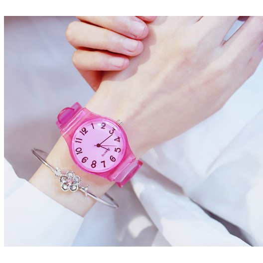 ĐỒNG HỒ NỮ DÂY CAO SU TRONG SUỐT NHIỀU MÀU D303 CỰC ĐẸP | BigBuy360 - bigbuy360.vn