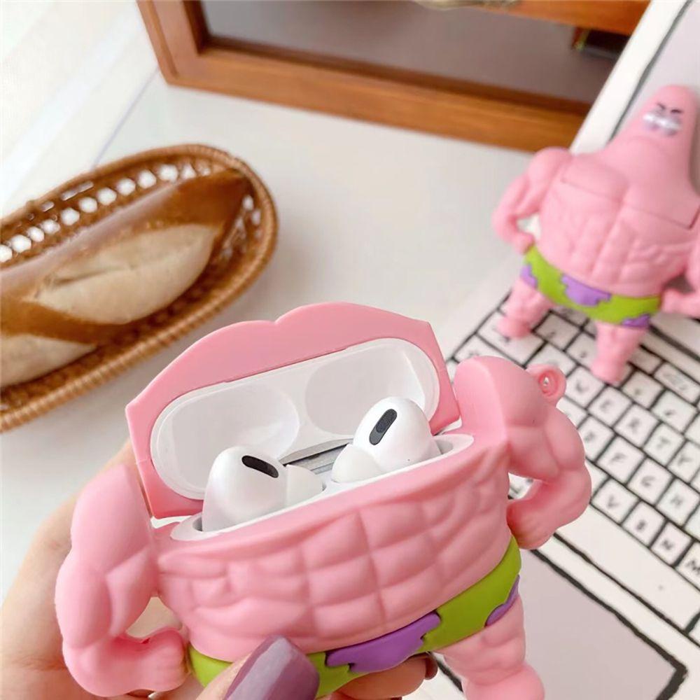 Vỏ Bảo Vệ Hộp Sạc Tai Nghe Airpods Hình Patrick Star Bằng Silicon Xinh Xắn