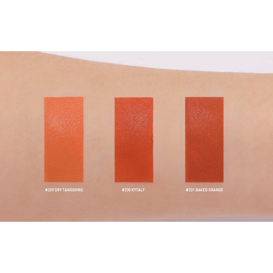 (#229)Son thỏi lì 3CE Lip Color 229 Dry Tangerine- màu cam trầm( màu vỏ quýt khô)