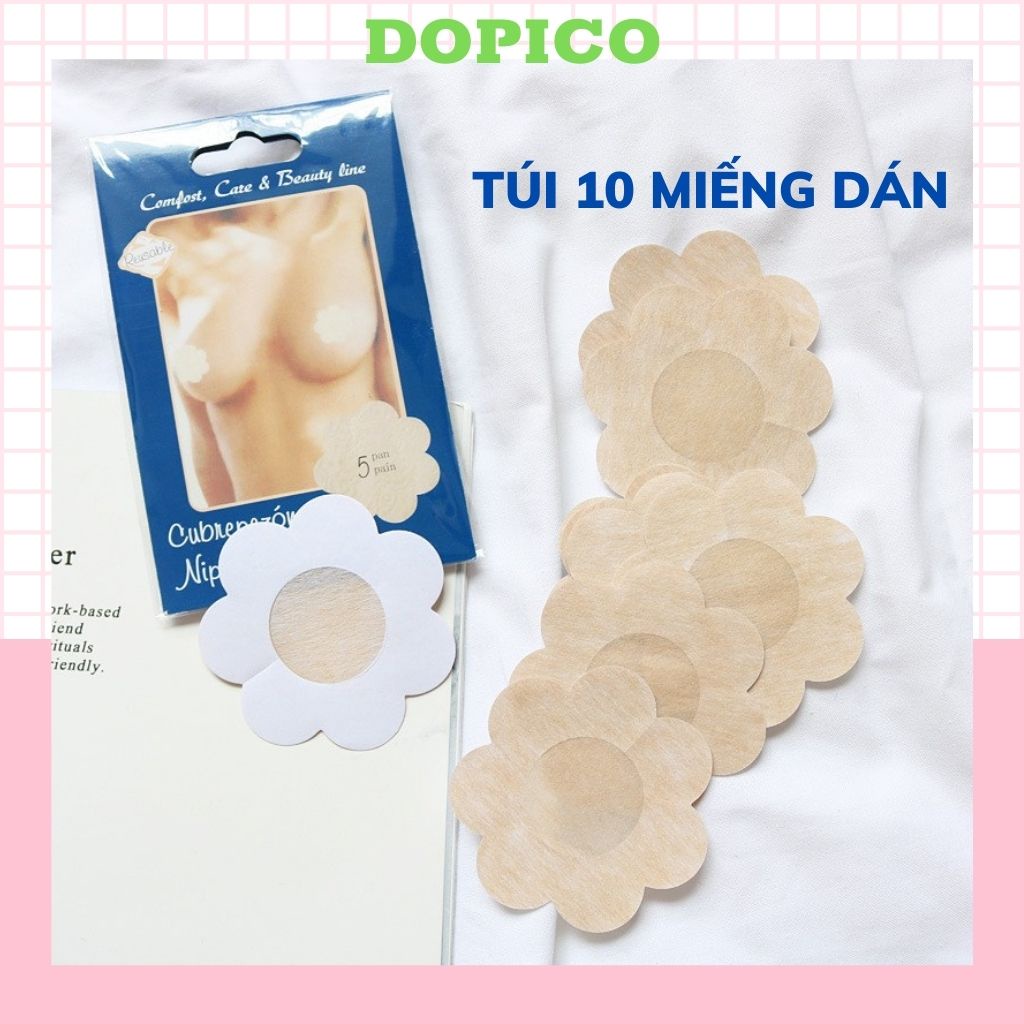 Miếng dán ti giấy, dán ngực Túi 10 miếng chống lộ ti tiện lợi DOPICO D022