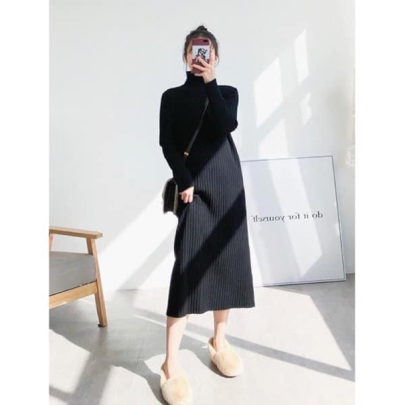 VÁY CỔ CAO 3 MÀU CHO NỮ